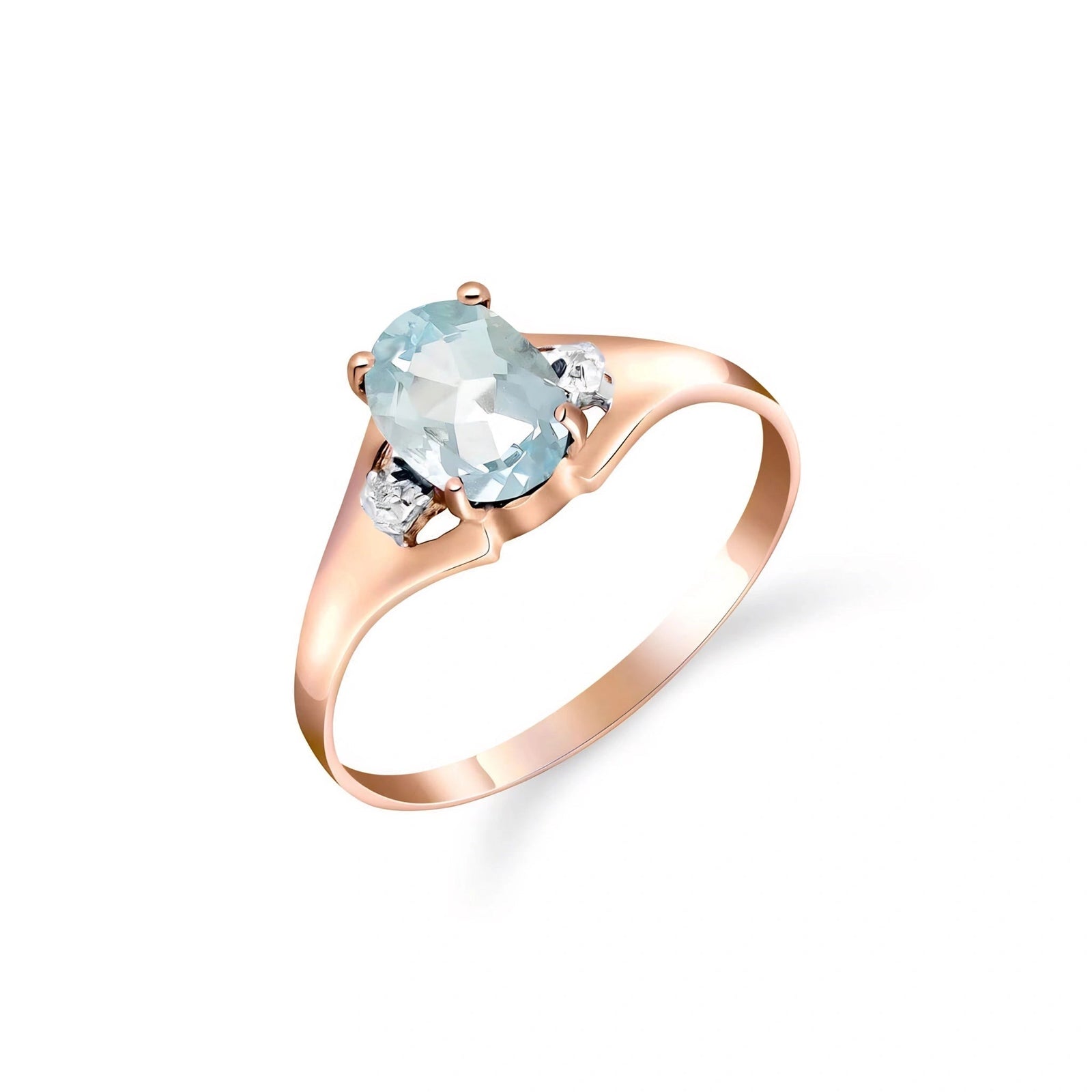 Rose Gold Celeste Ring Aquamarine 10K — Ernesta