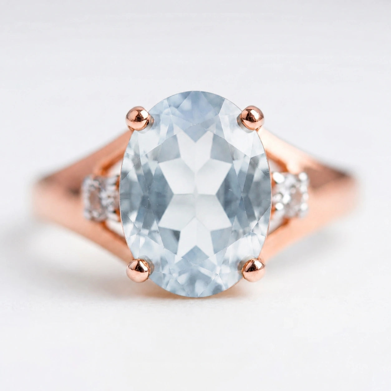 Rose Gold Celeste Ring Aquamarine 10K — Ernesta