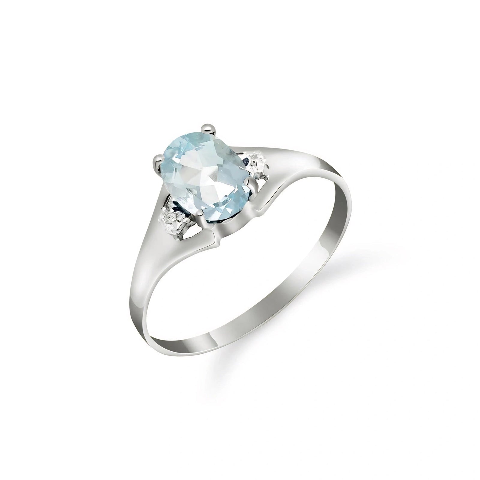 White Gold Celeste Ring Aquamarine 10K — Ernesta