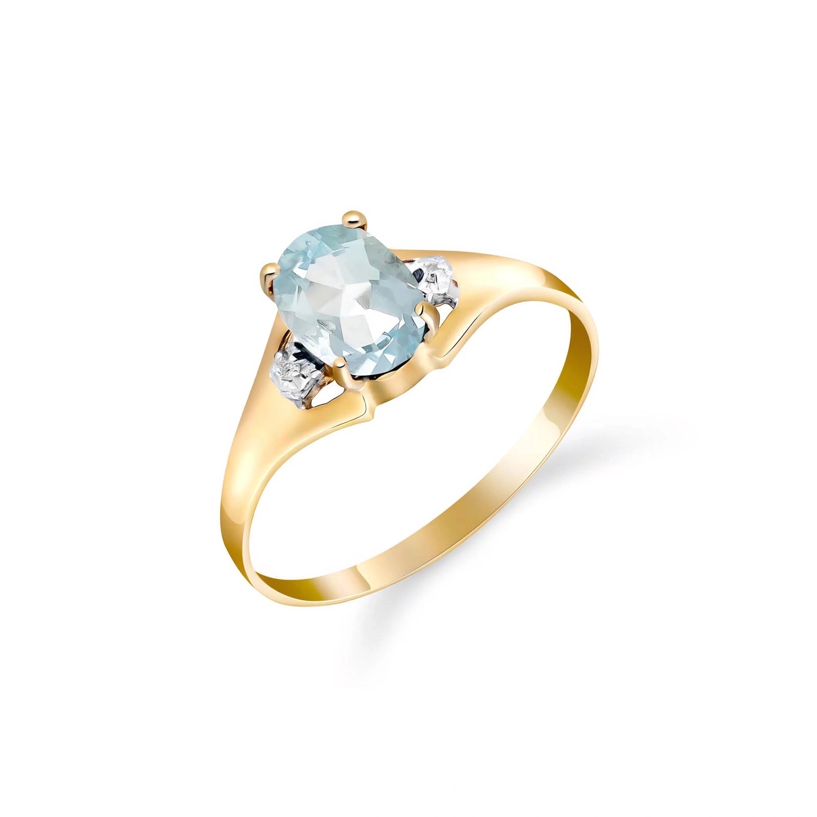 Yellow Gold Celeste Ring Aquamarine 10K — Ernesta