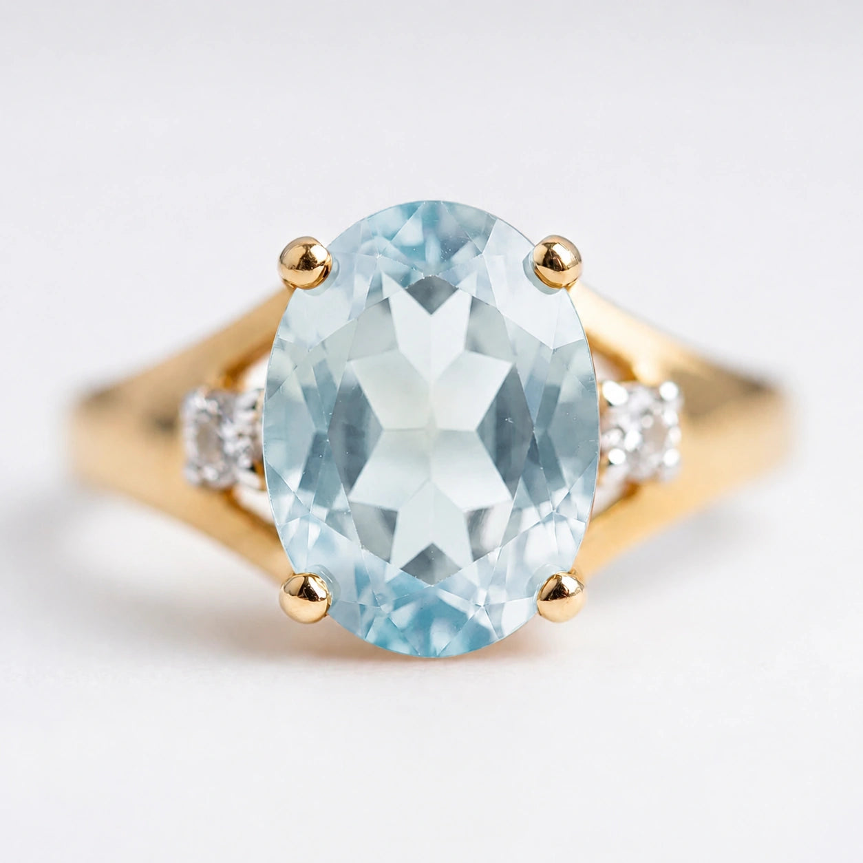 Yellow Gold Celeste Ring Aquamarine 10K — Ernesta