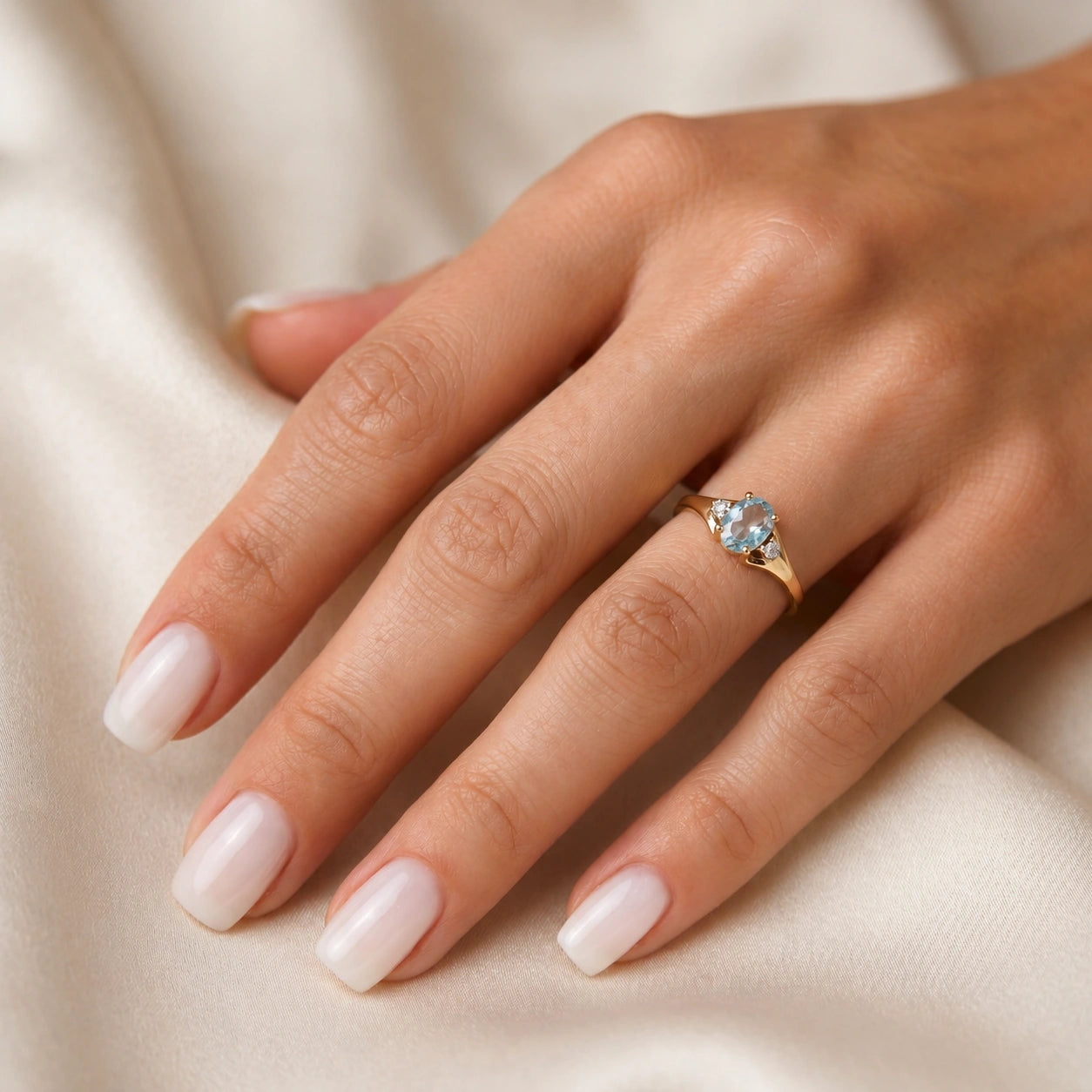 Yellow Gold Celeste Ring Aquamarine 10K — Ernesta