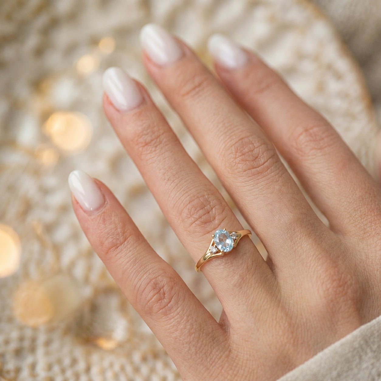 Yellow Gold Celeste Ring Aquamarine 10K — Ernesta