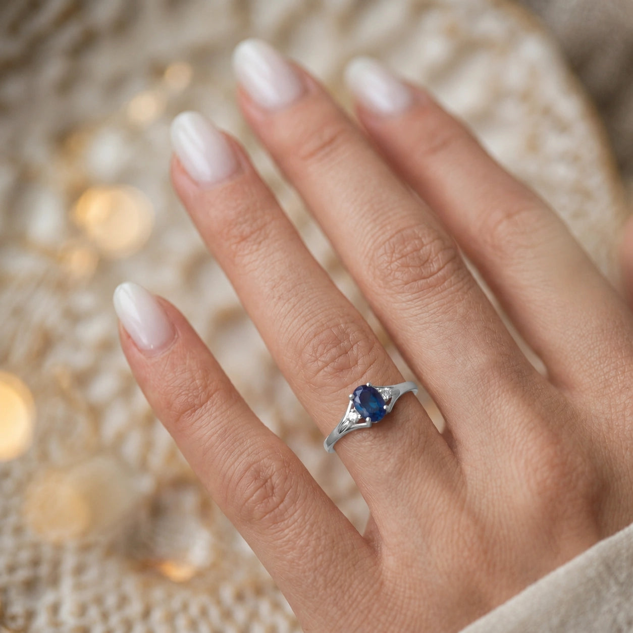 White Gold Sapphire & Diamond — Irene