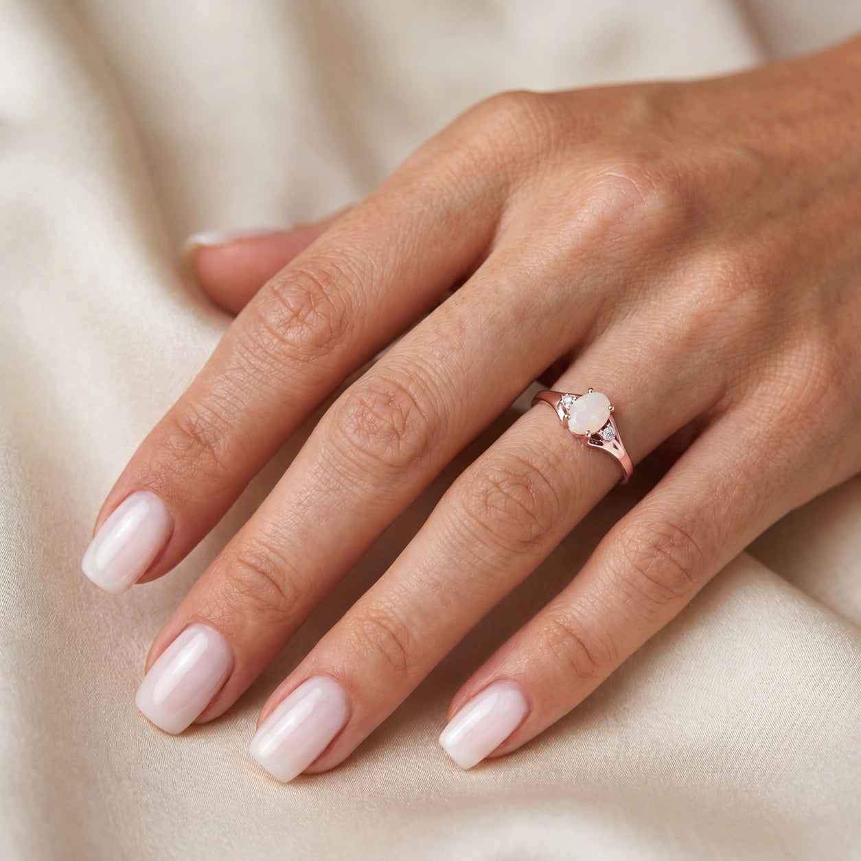 Rose Gold Celeste Ring Opal 10K — Ernesta