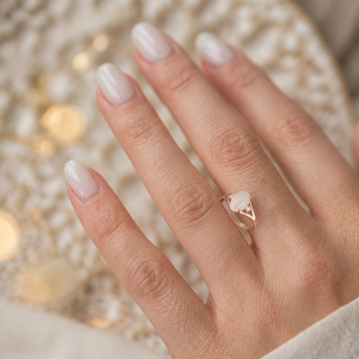 Rose Gold Celeste Ring Opal 10K — Ernesta