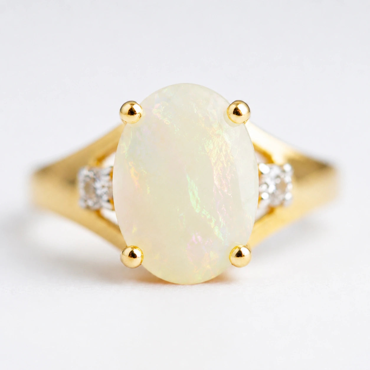 Yellow Gold Celeste Ring Opal 10K — Ernesta