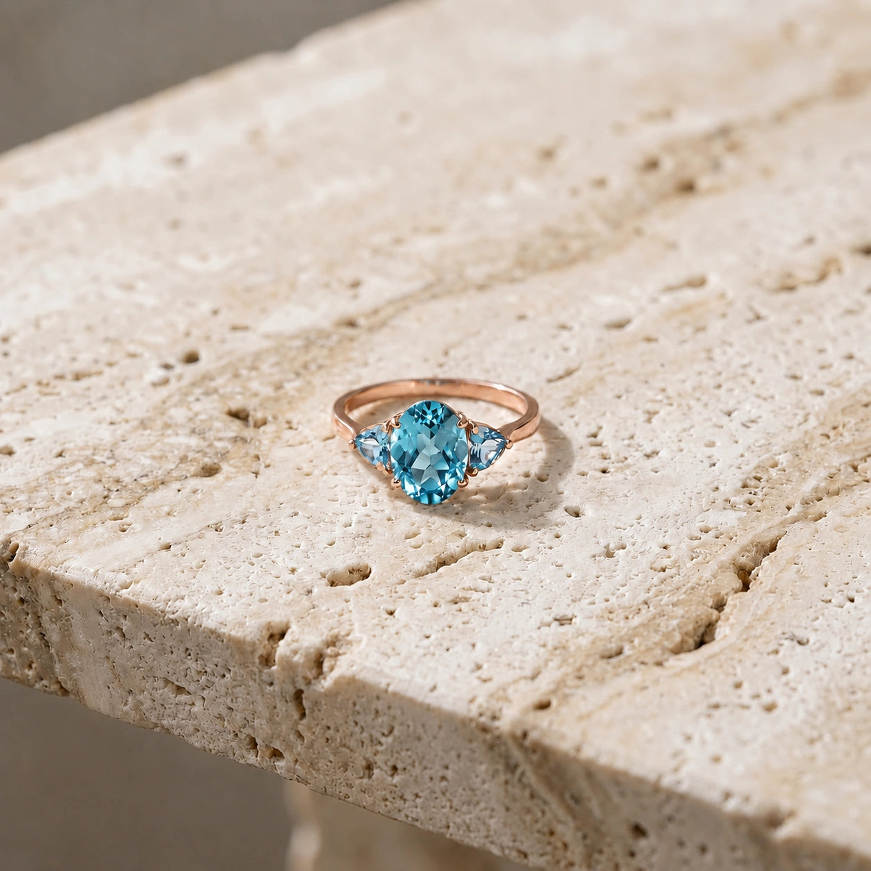 Rose Gold Blue Topaz — Cecilia