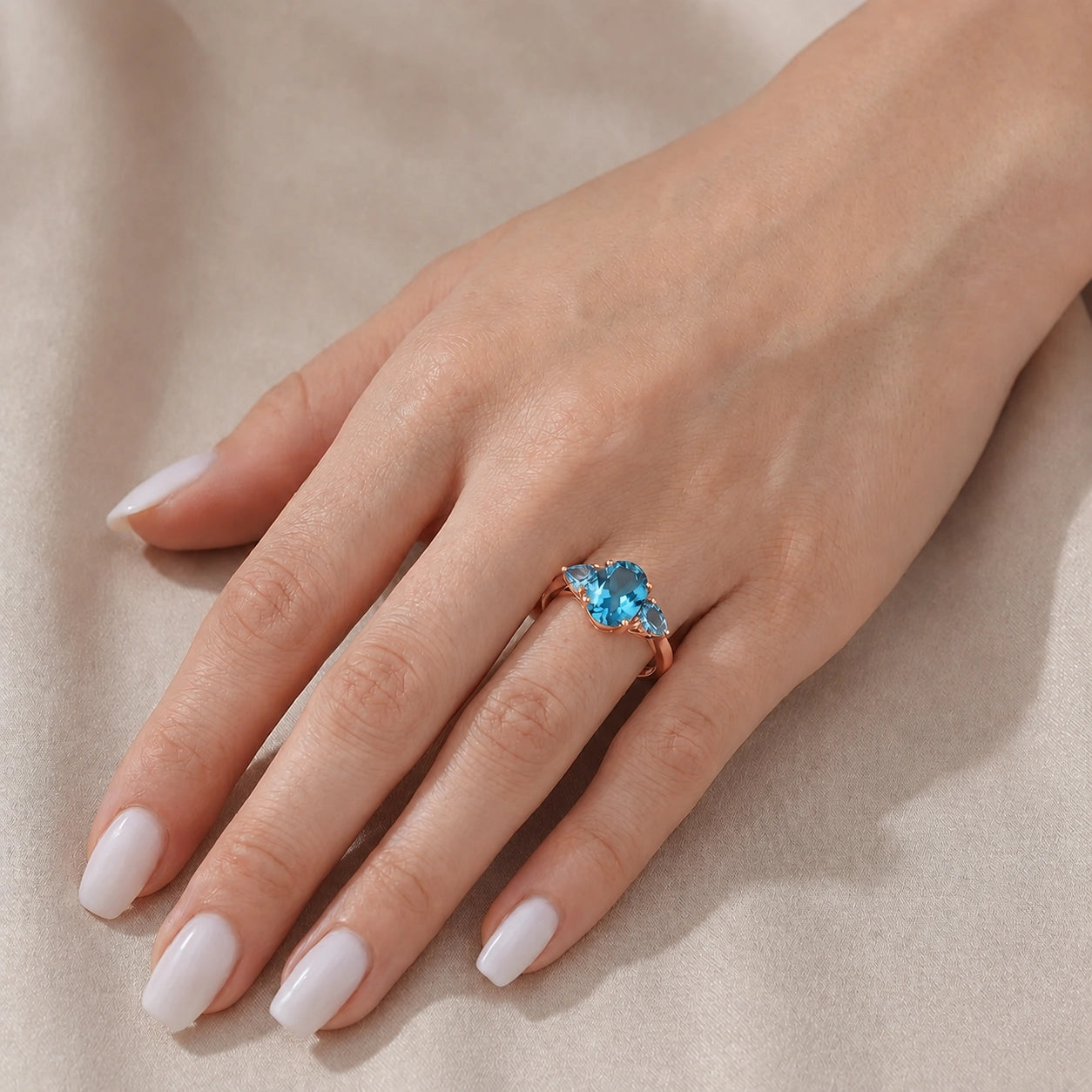 Rose Gold Blue Topaz — Cecilia