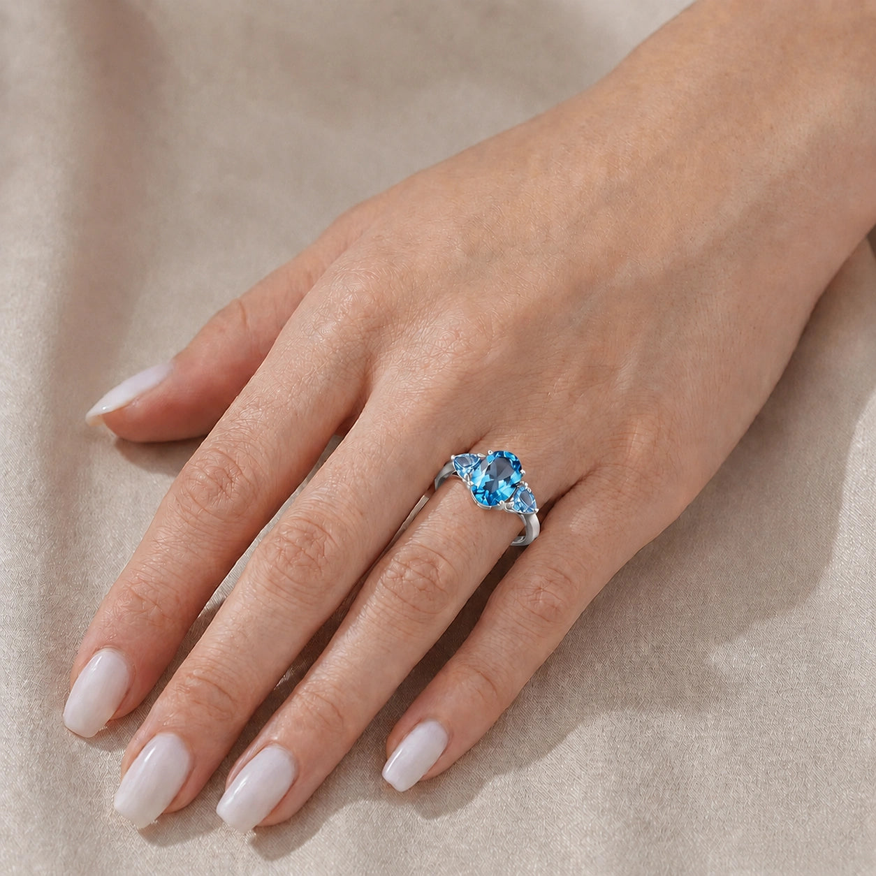 White Gold Blue Topaz — Cecilia