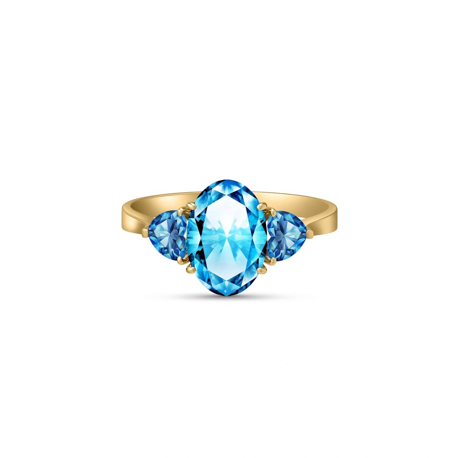 Yellow Gold Blue Topaz — Cecilia