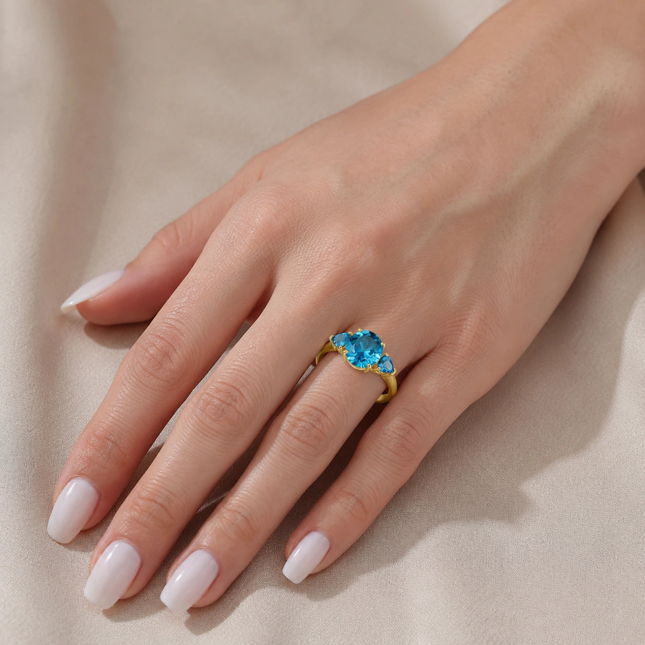 Yellow Gold Blue Topaz — Cecilia