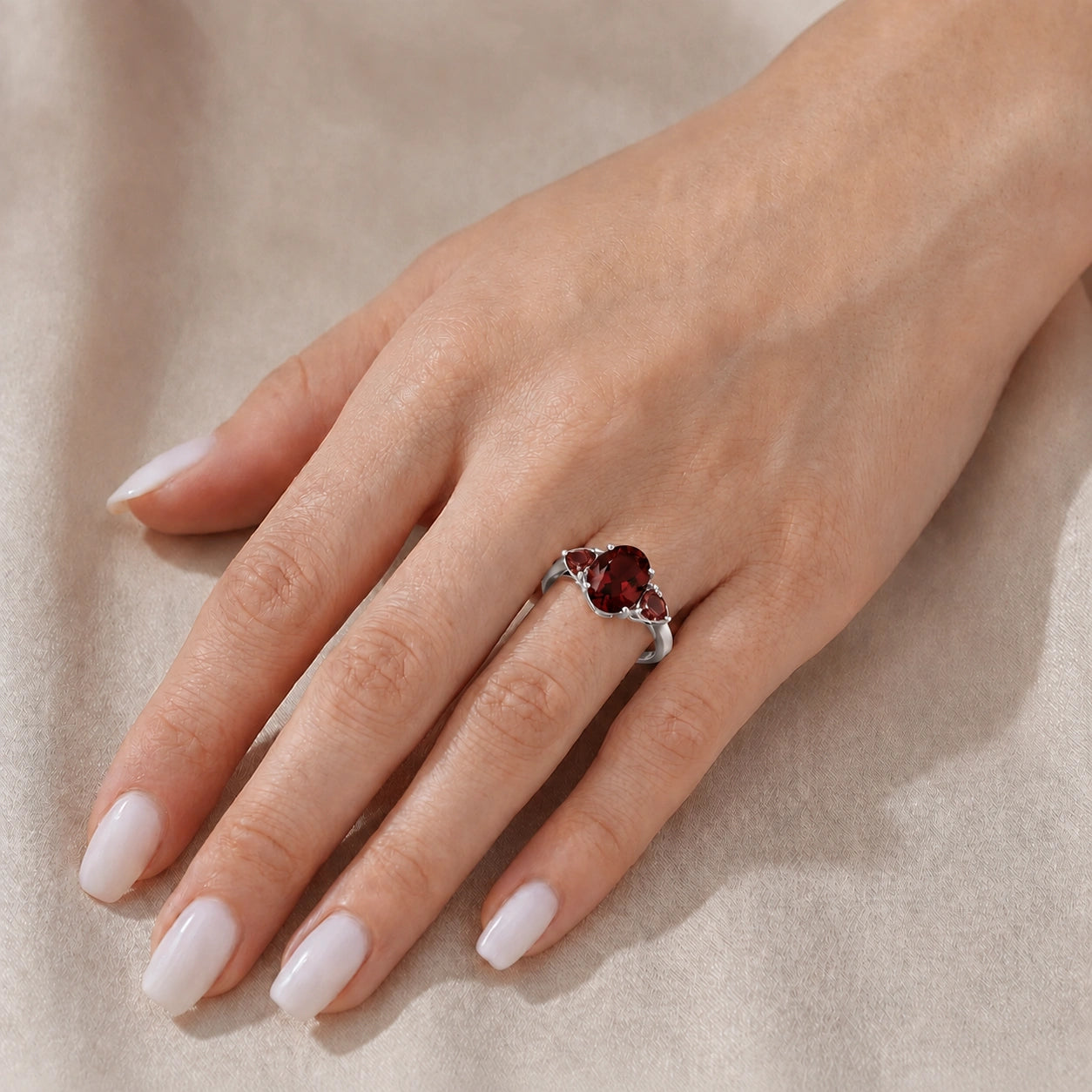 White Gold Garnet — Cecilia