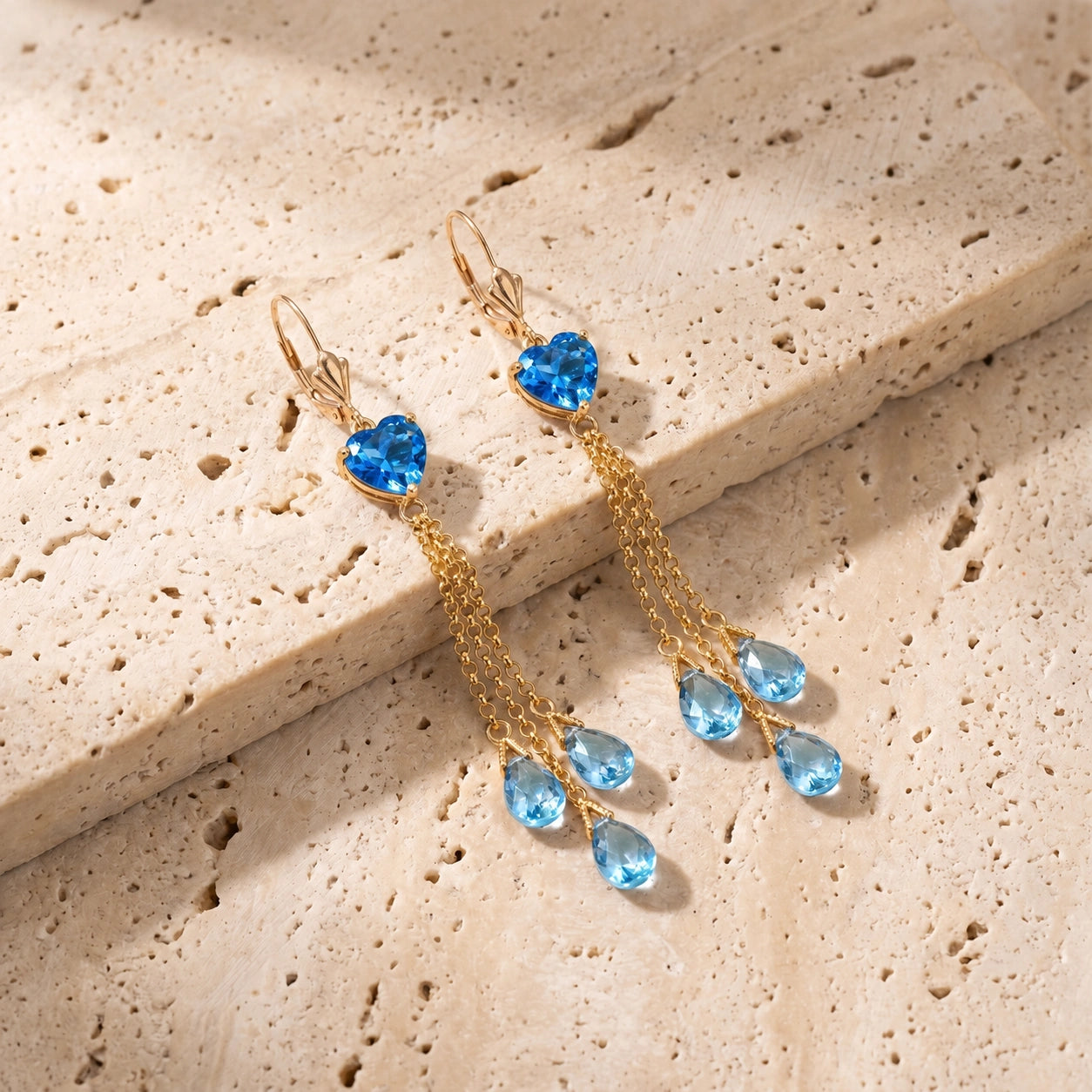 Yellow Gold Blue Topaz — Mariadolores