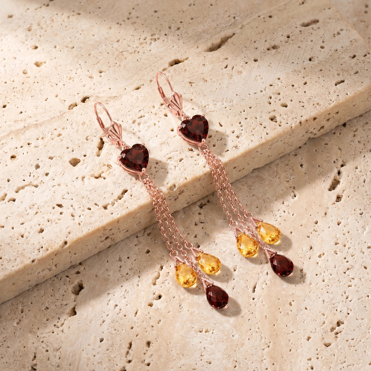Rose Gold Citrine & Garnet — Mariadolores