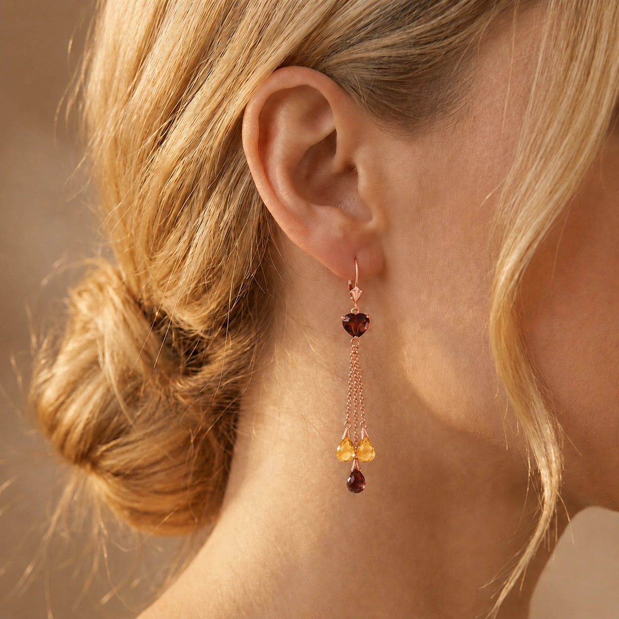 Rose Gold Citrine & Garnet — Mariadolores