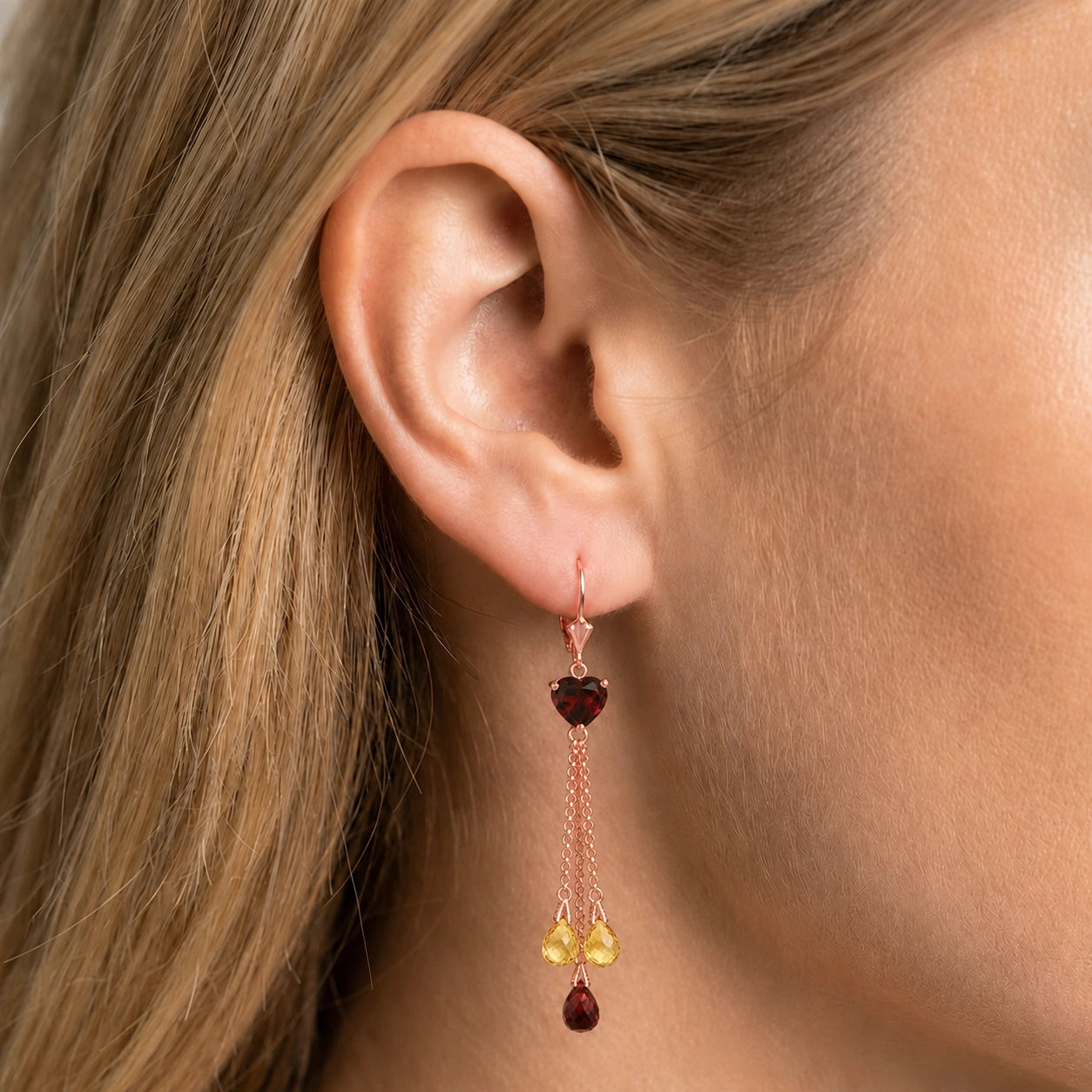 Rose Gold Citrine & Garnet — Mariadolores
