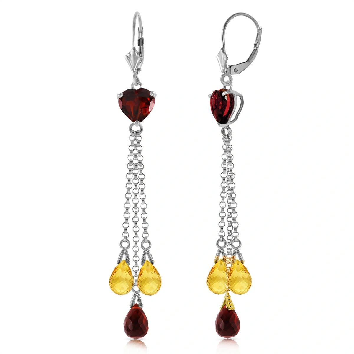 White Gold Citrine & Garnet — Mariadolores