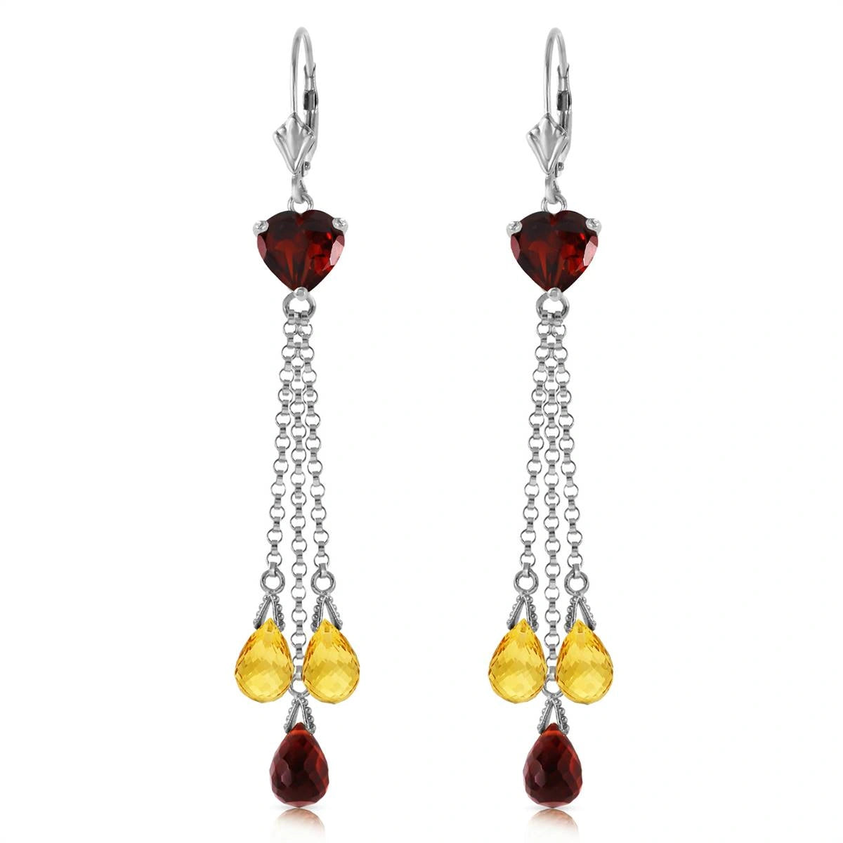 White Gold Citrine & Garnet — Mariadolores