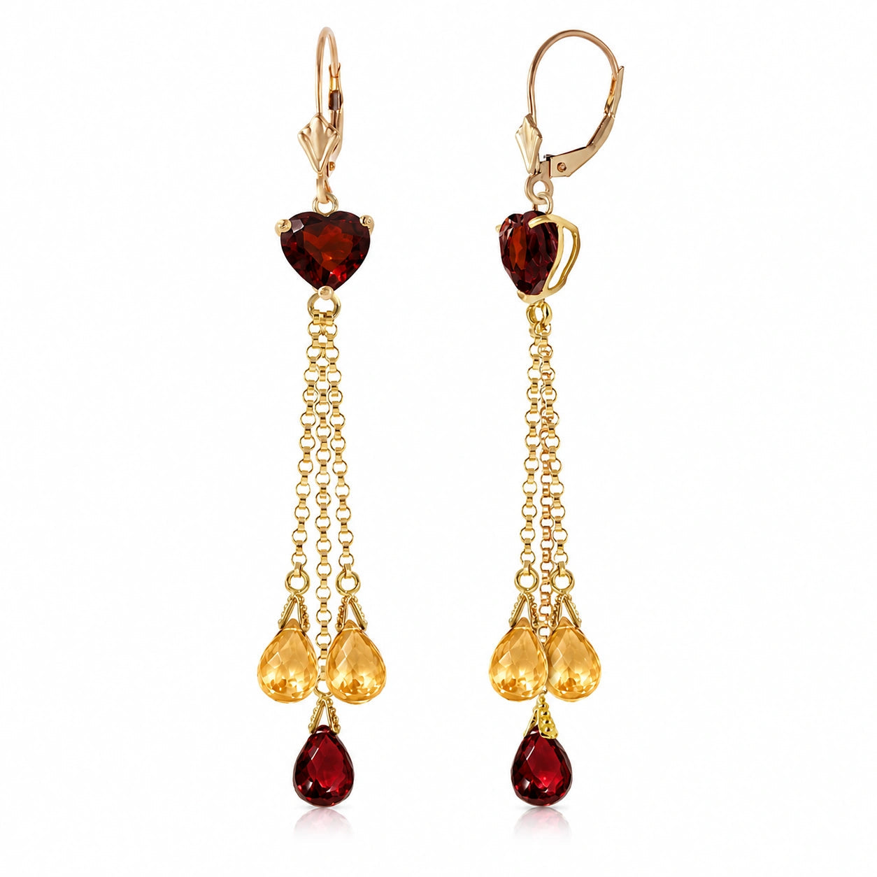 Yellow Gold Citrine & Garnet — Mariadolores