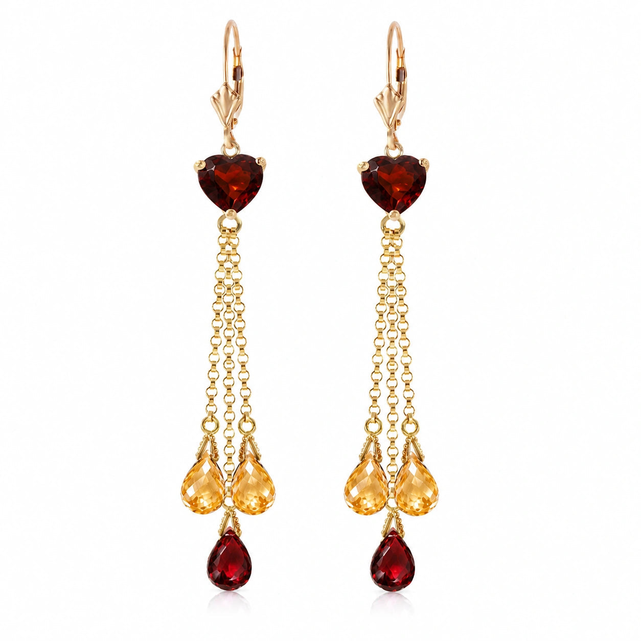 Yellow Gold Citrine & Garnet — Mariadolores