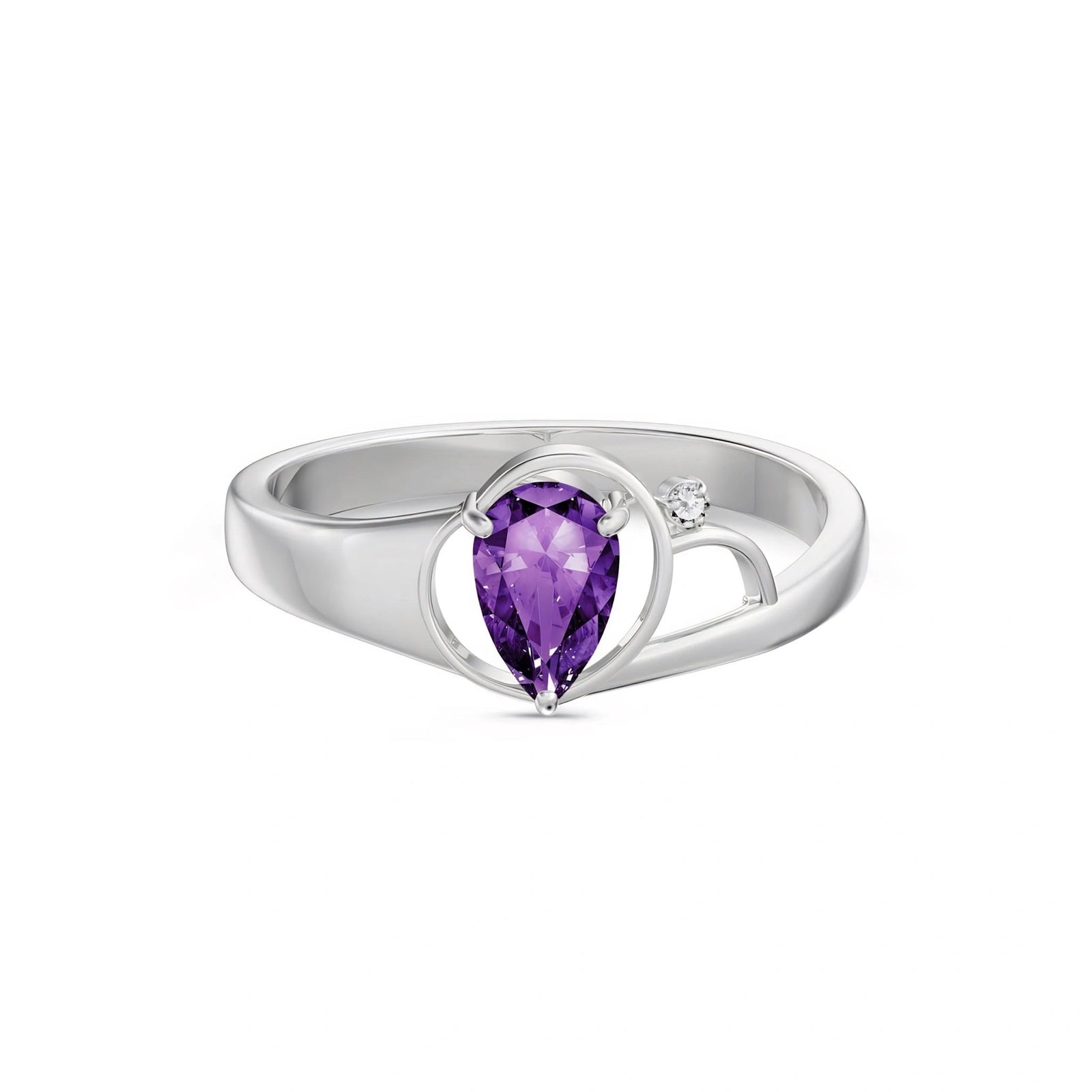 White Gold Diamond & Amethyst — Isabella