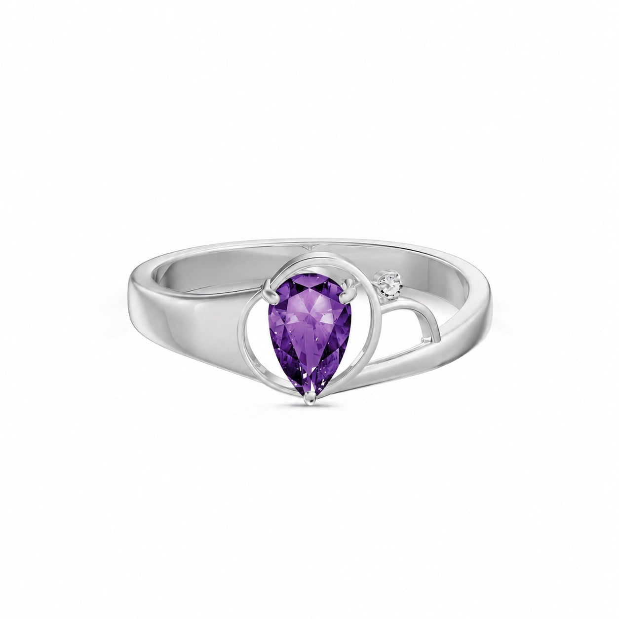White Gold Diamond & Amethyst — Isabella