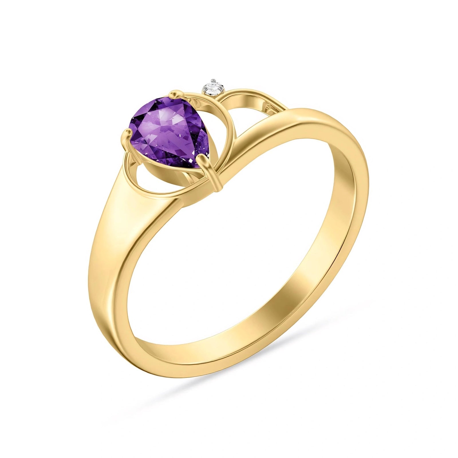 Yellow Gold Diamond & Amethyst — Isabella