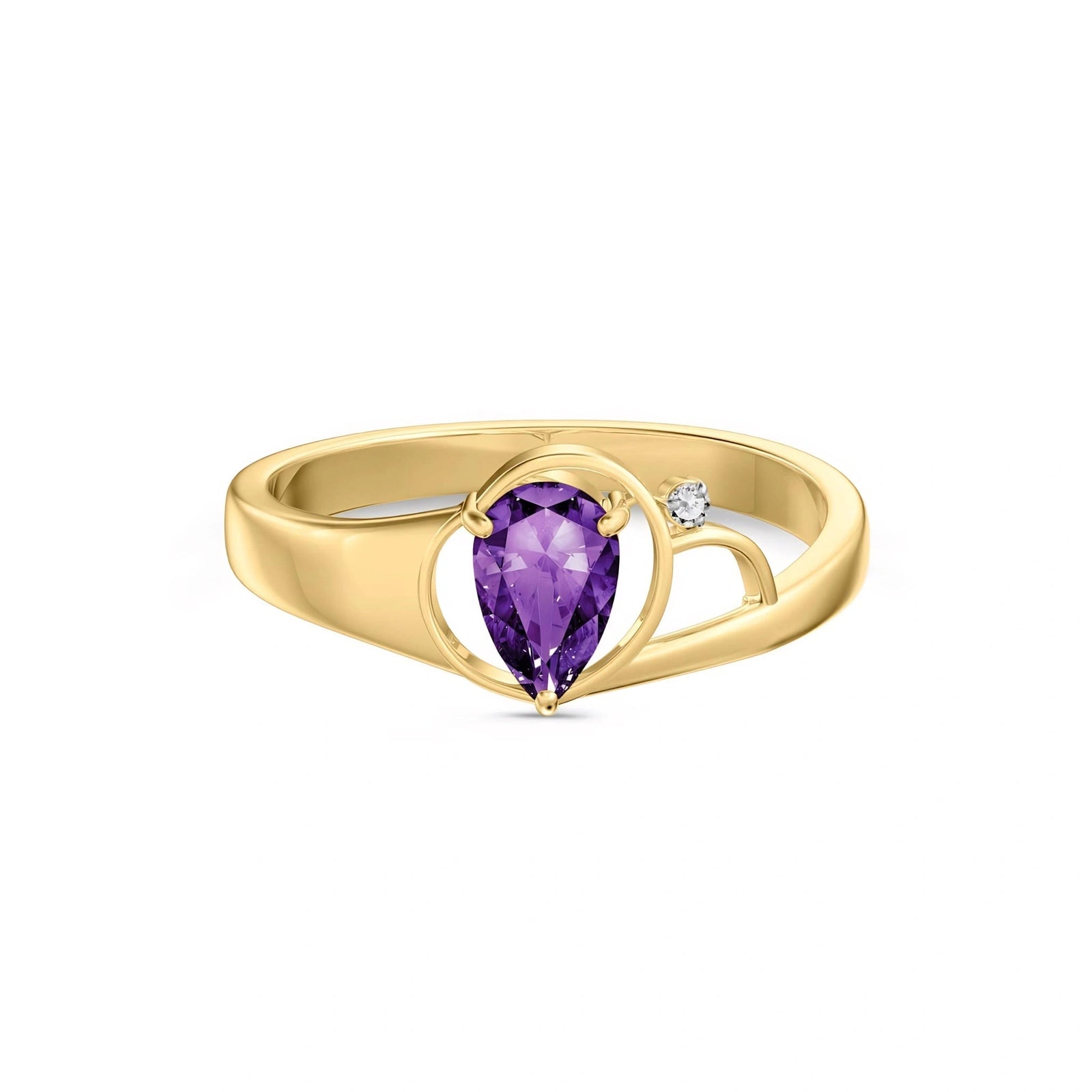 Yellow Gold Diamond & Amethyst — Isabella