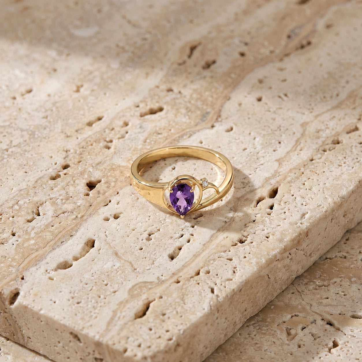 Yellow Gold Diamond & Amethyst — Isabella