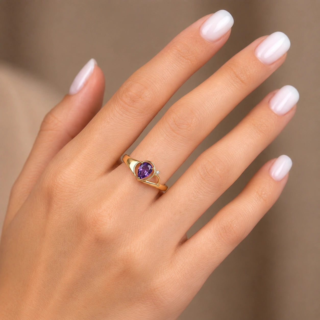 Yellow Gold Diamond & Amethyst — Isabella