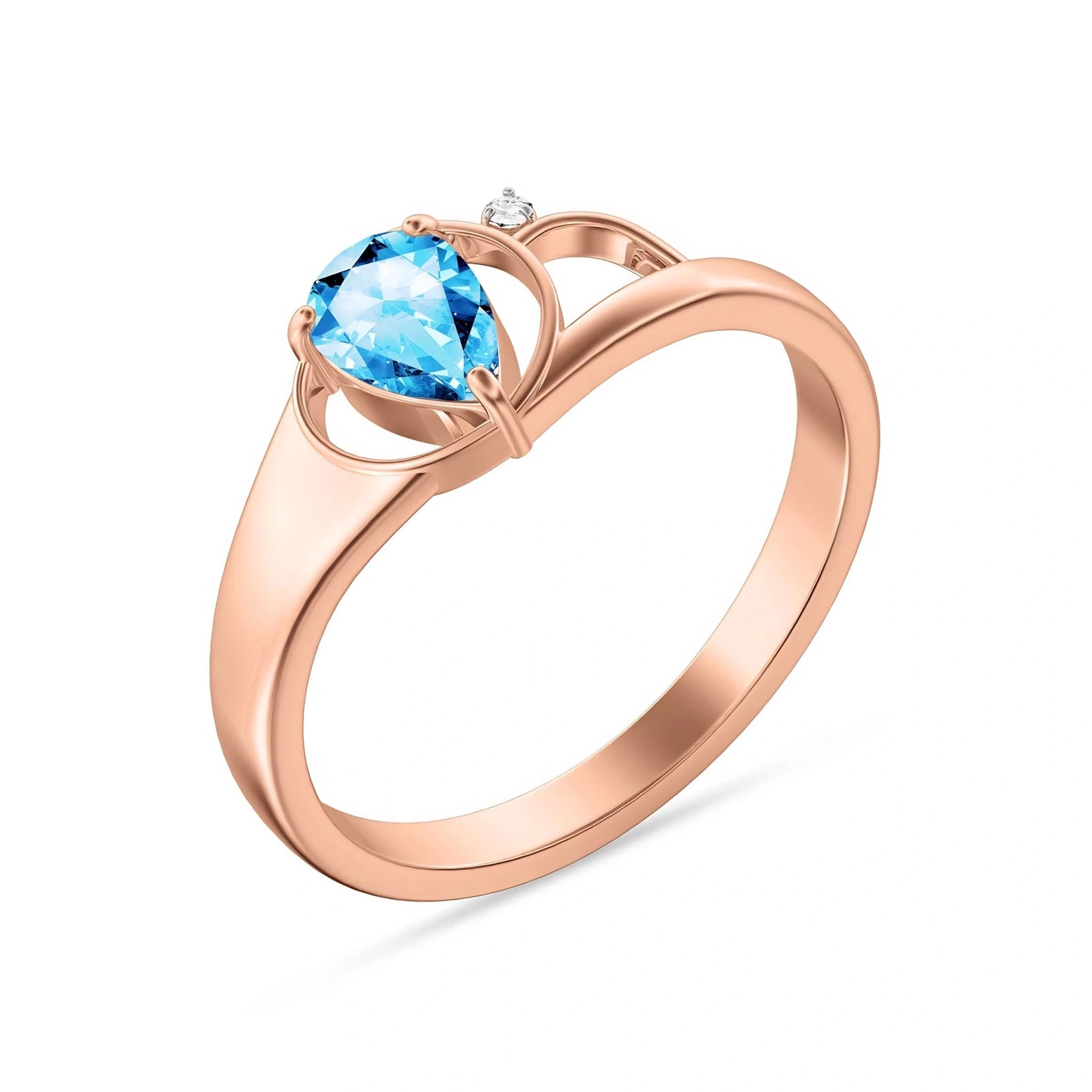 Rose Gold Diamond & Blue Topaz — Isabella