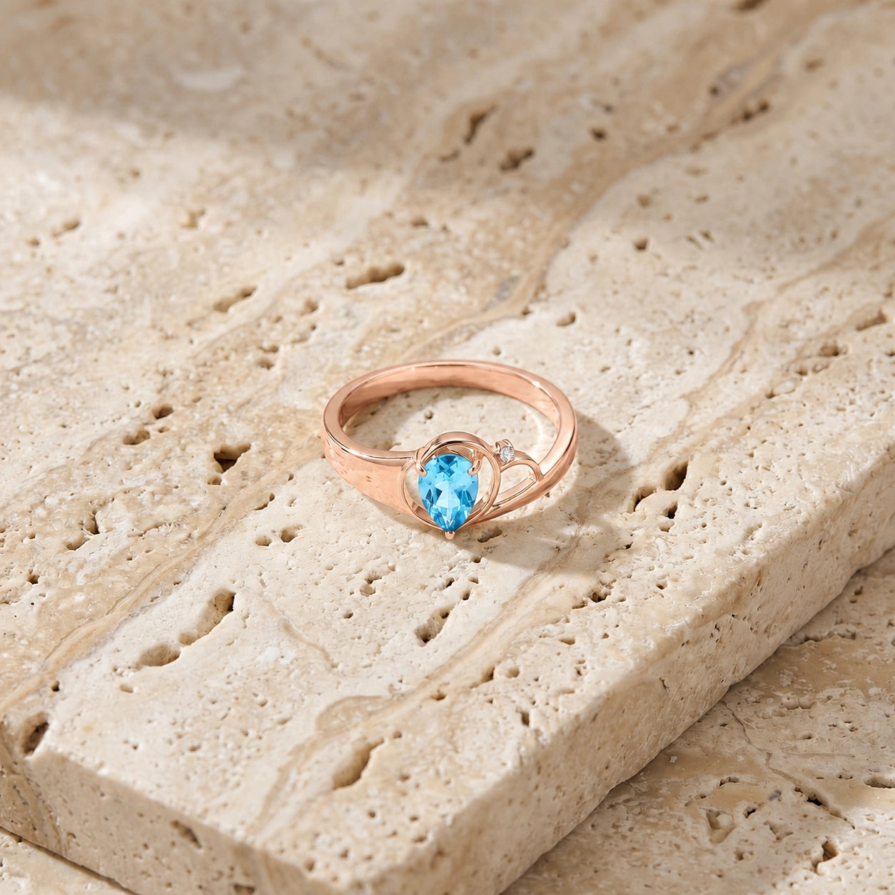 Rose Gold Diamond & Blue Topaz — Isabella