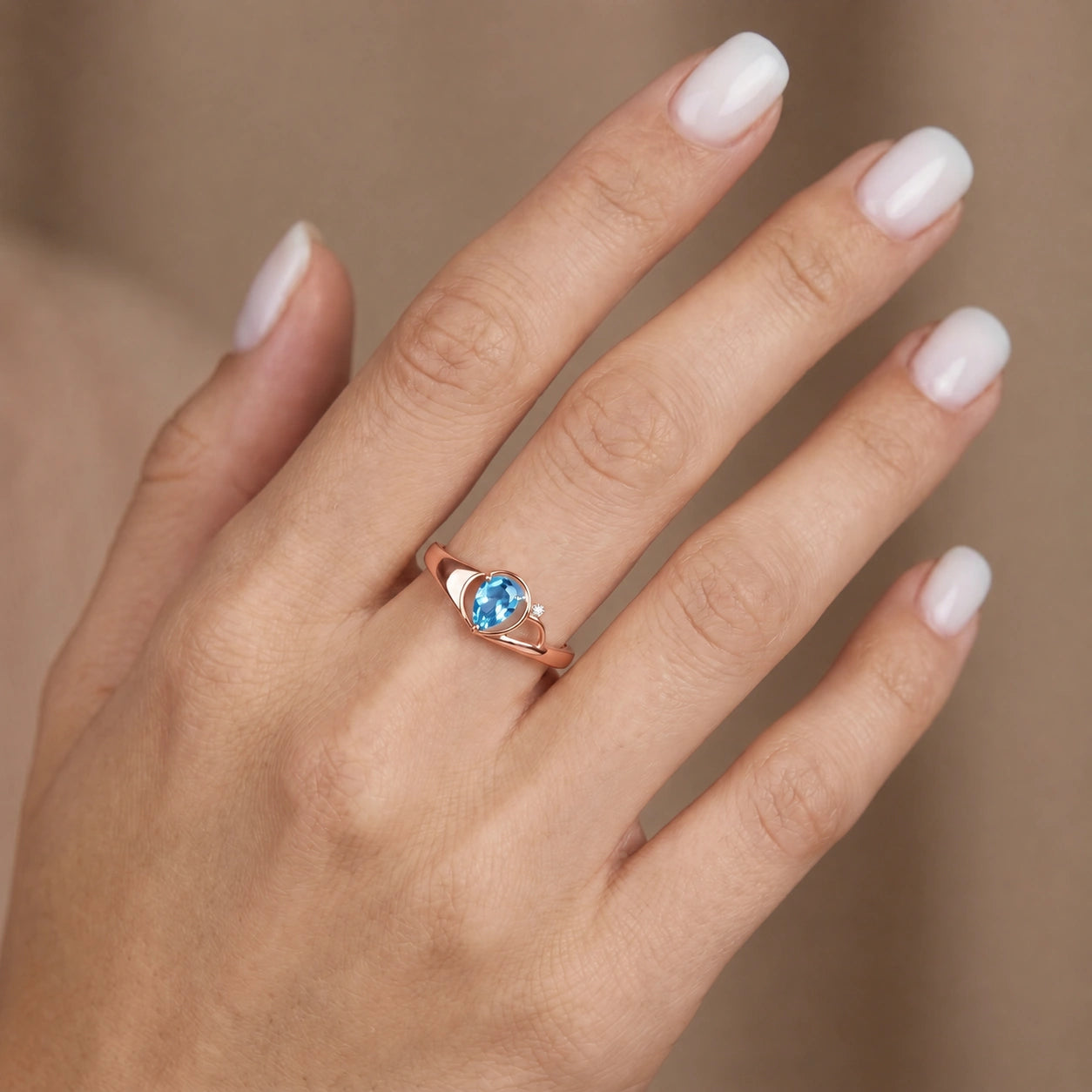Rose Gold Diamond & Blue Topaz — Isabella