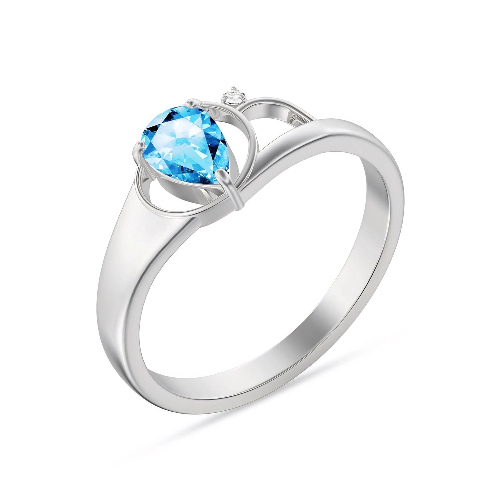 White Gold Diamond & Blue Topaz — Isabella