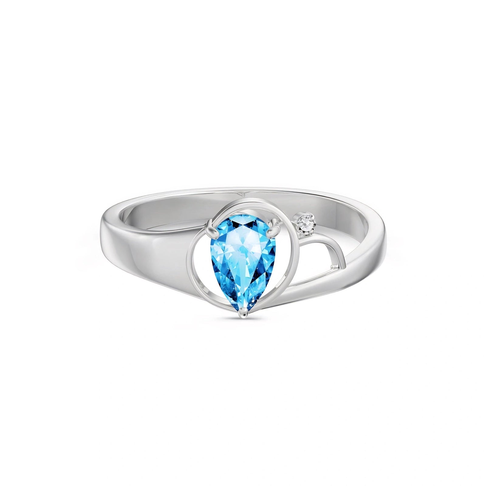 White Gold Diamond & Blue Topaz — Isabella