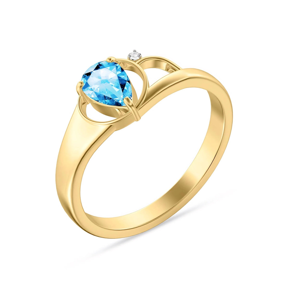 Yellow Gold Diamond & Blue Topaz — Isabella