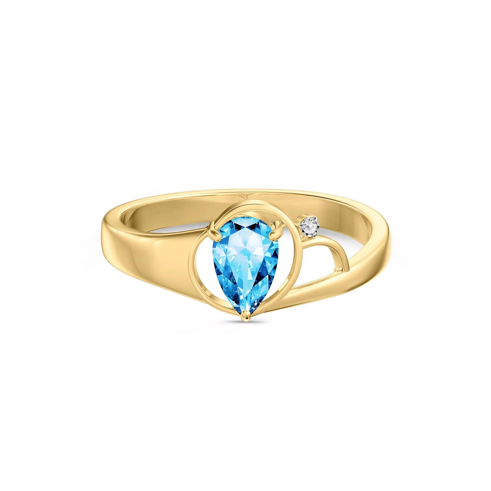 Yellow Gold Diamond & Blue Topaz — Isabella