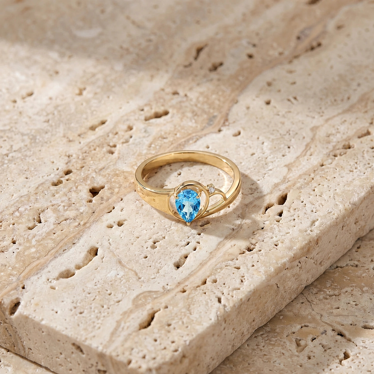 Yellow Gold Diamond & Blue Topaz — Isabella