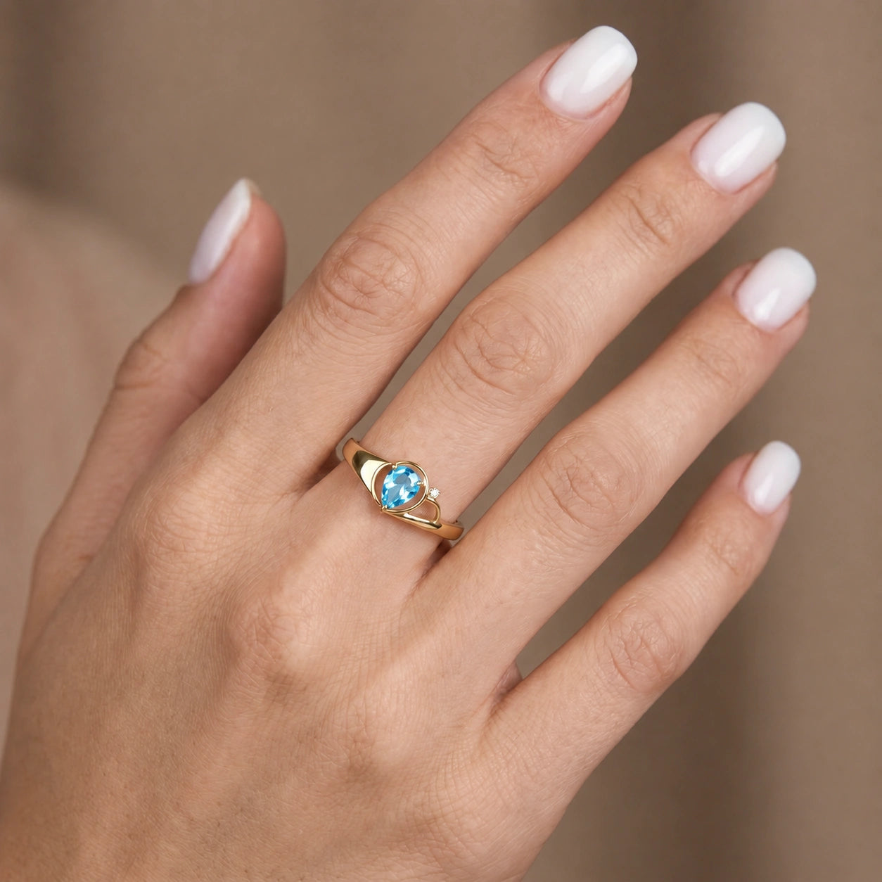 Yellow Gold Diamond & Blue Topaz — Isabella