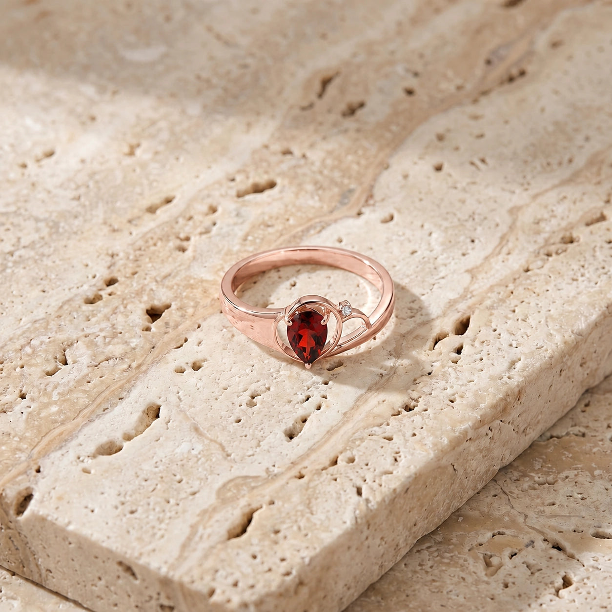 Rose Gold Diamond & Garnet — Isabella