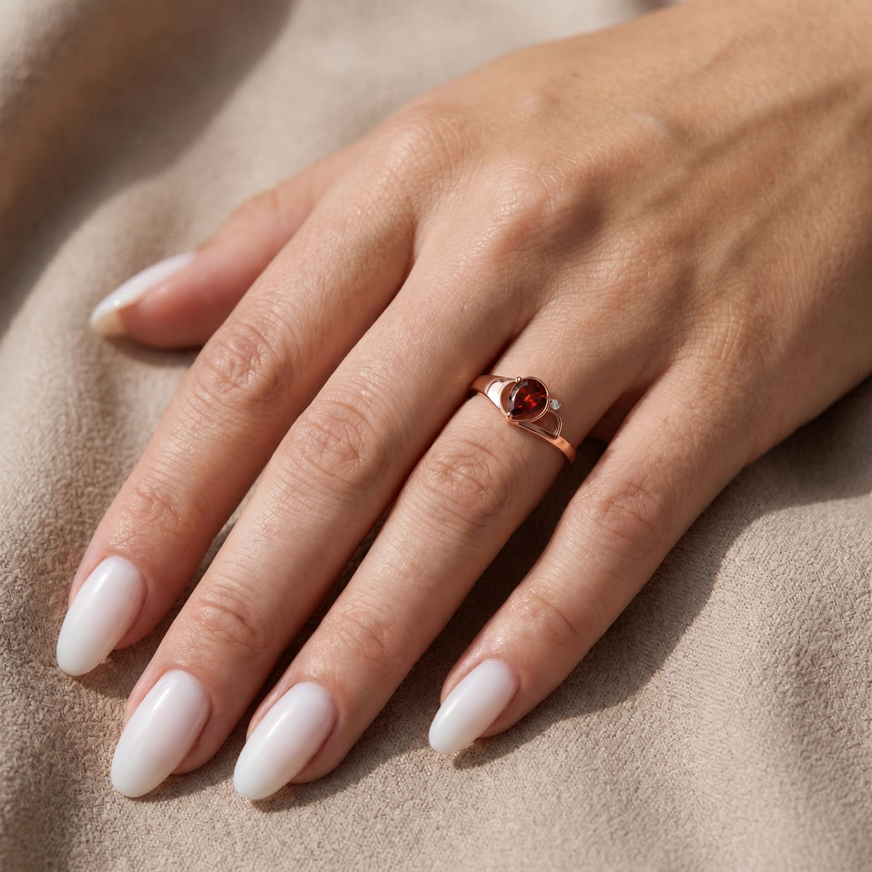 Rose Gold Diamond & Garnet — Isabella