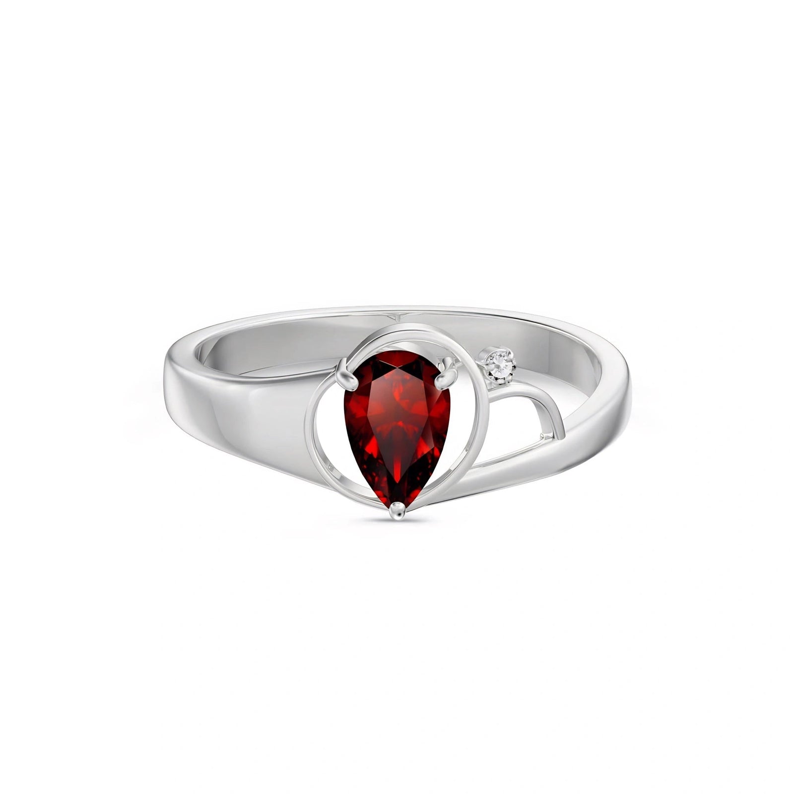 White Gold Diamond & Garnet — Isabella