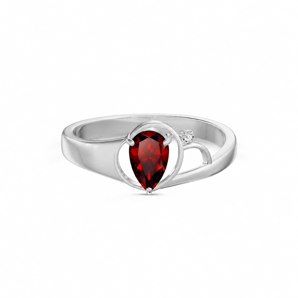 White Gold Diamond & Garnet — Isabella
