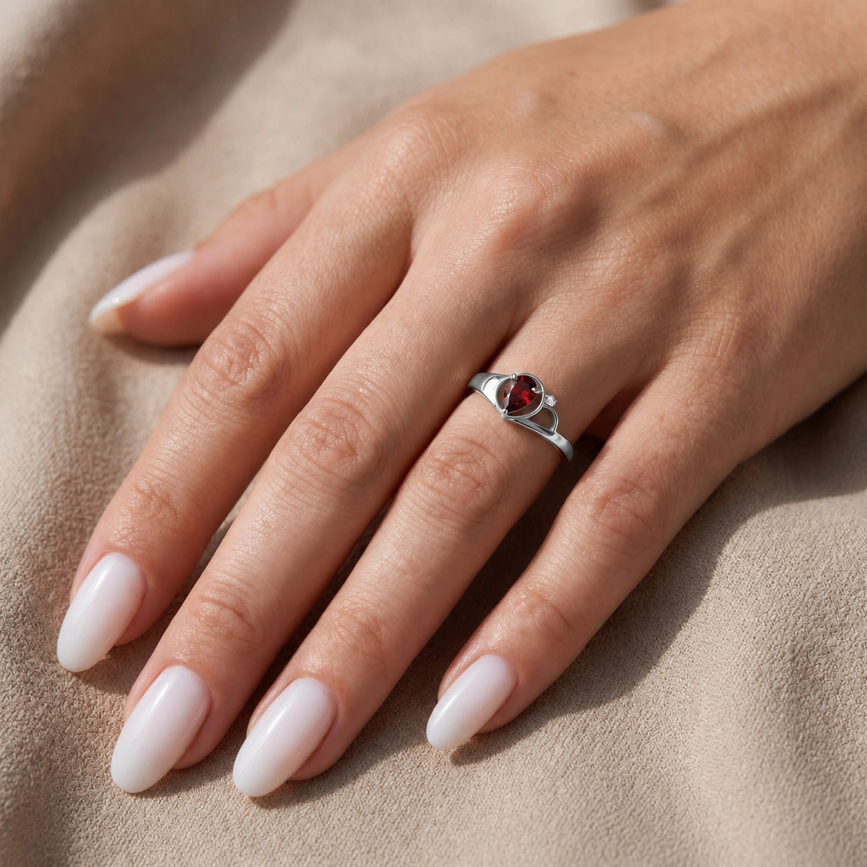 White Gold Diamond & Garnet — Isabella