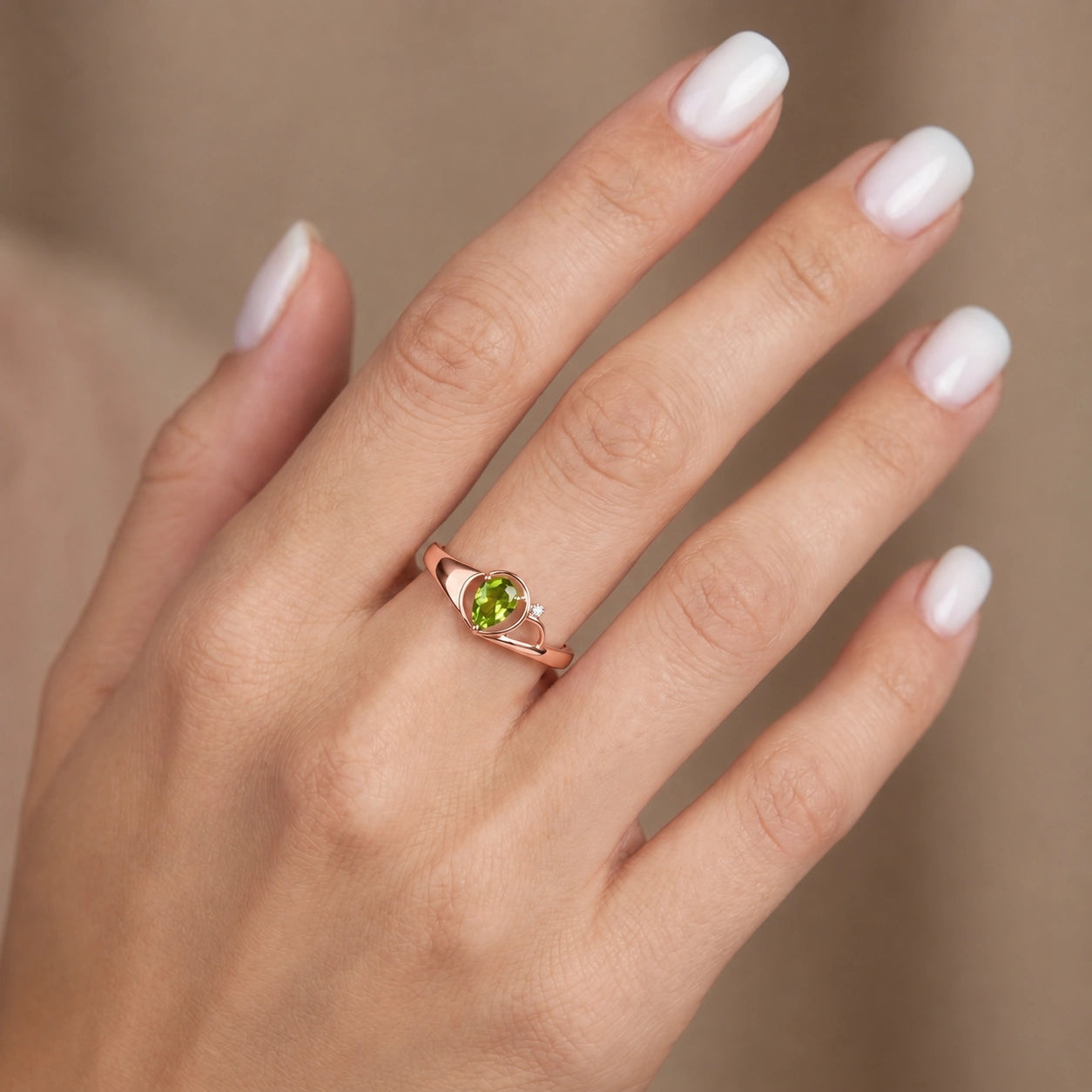 Rose Gold Diamond & Peridot — Isabella