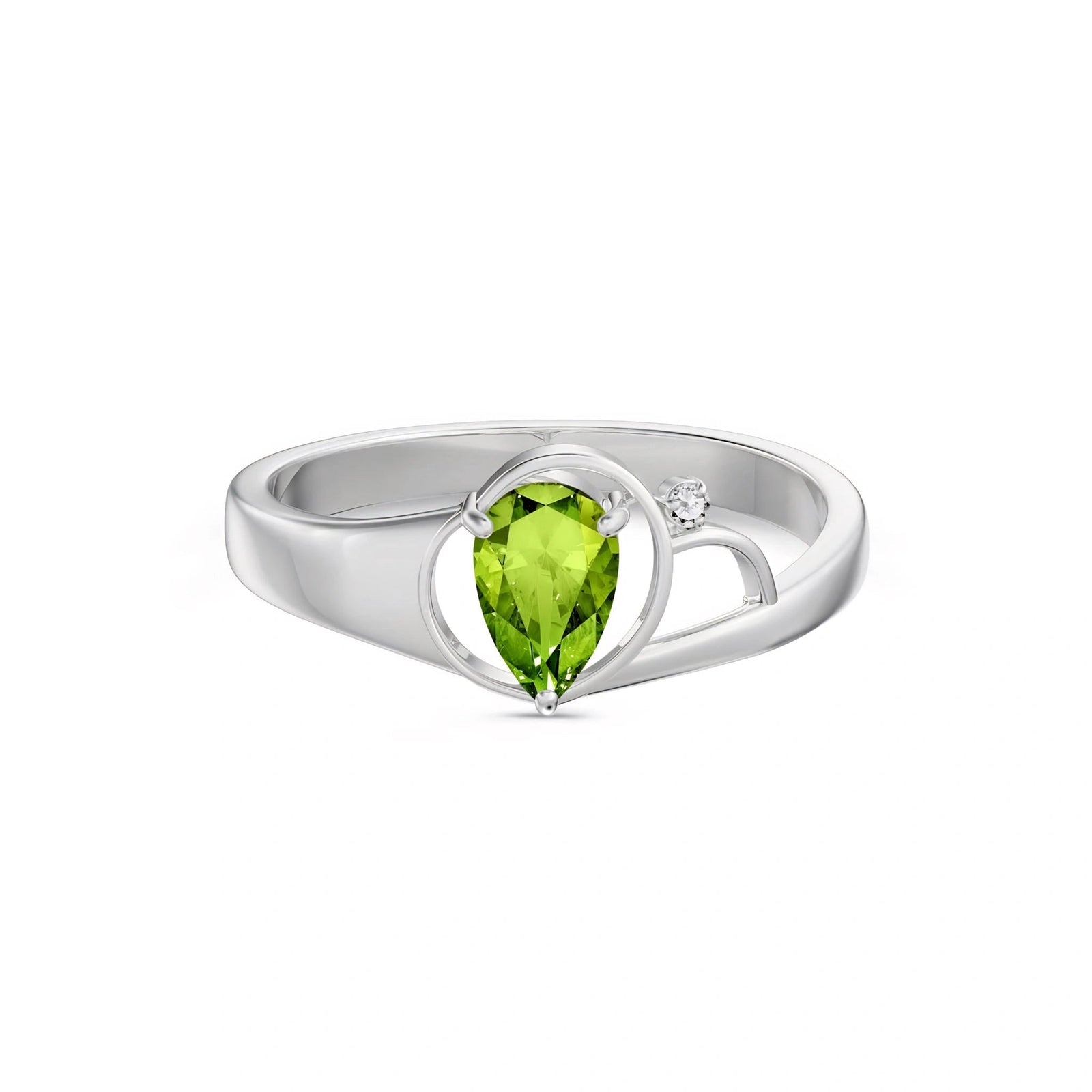 White Gold Diamond & Peridot — Isabella
