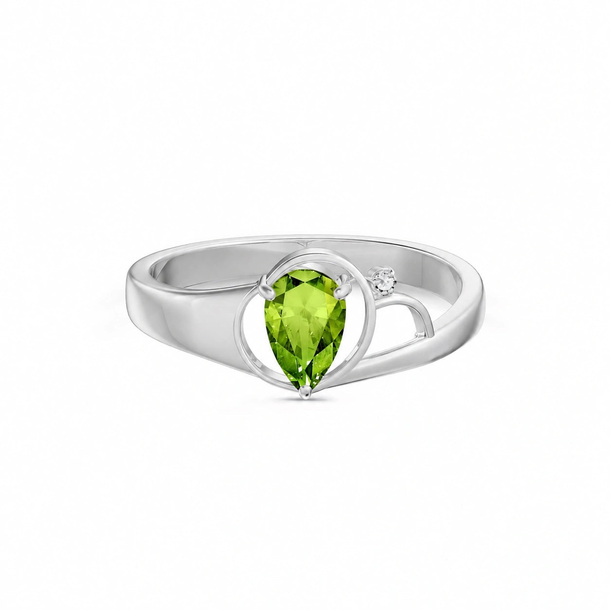 White Gold Diamond & Peridot — Isabella