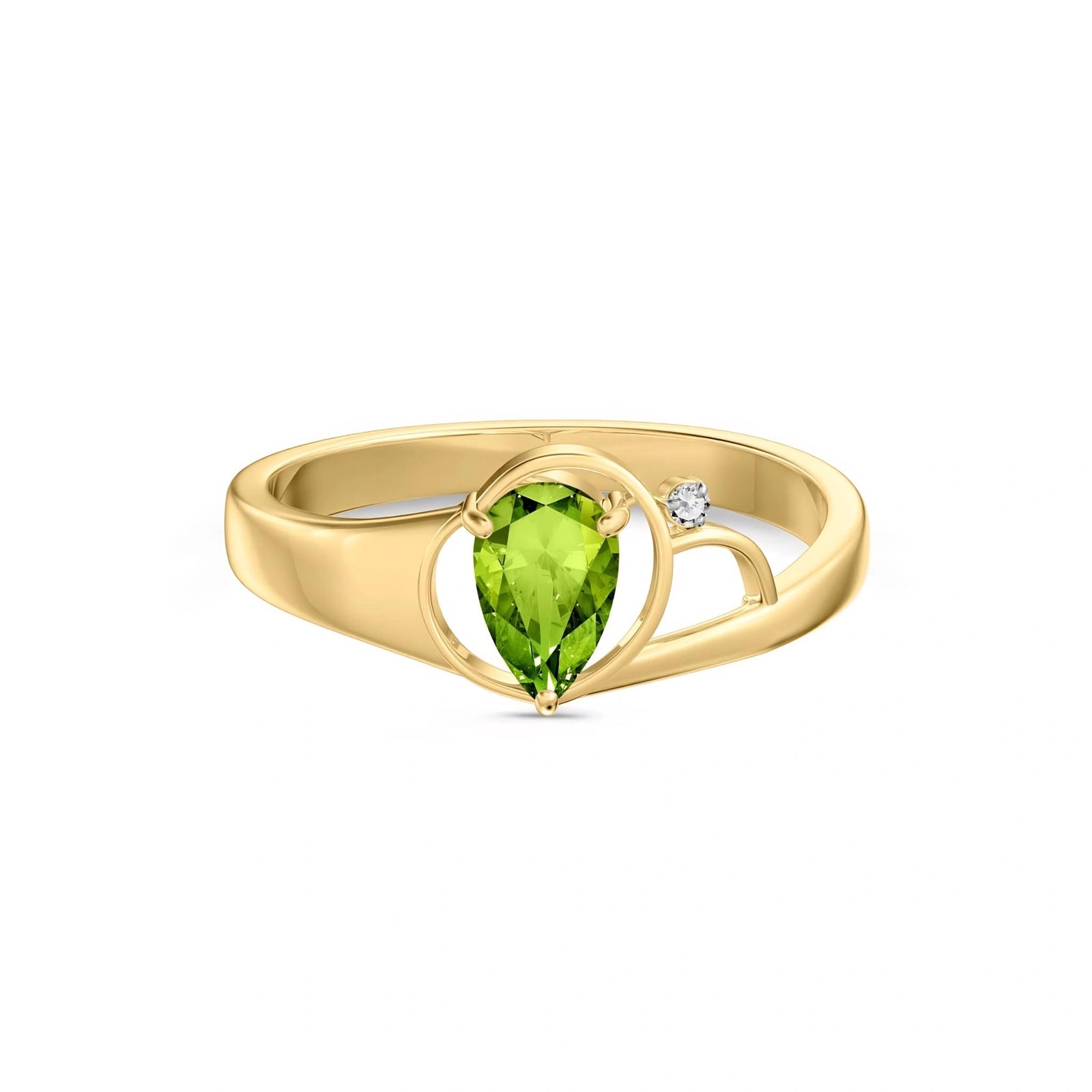 Yellow Gold Diamond & Peridot — Isabella