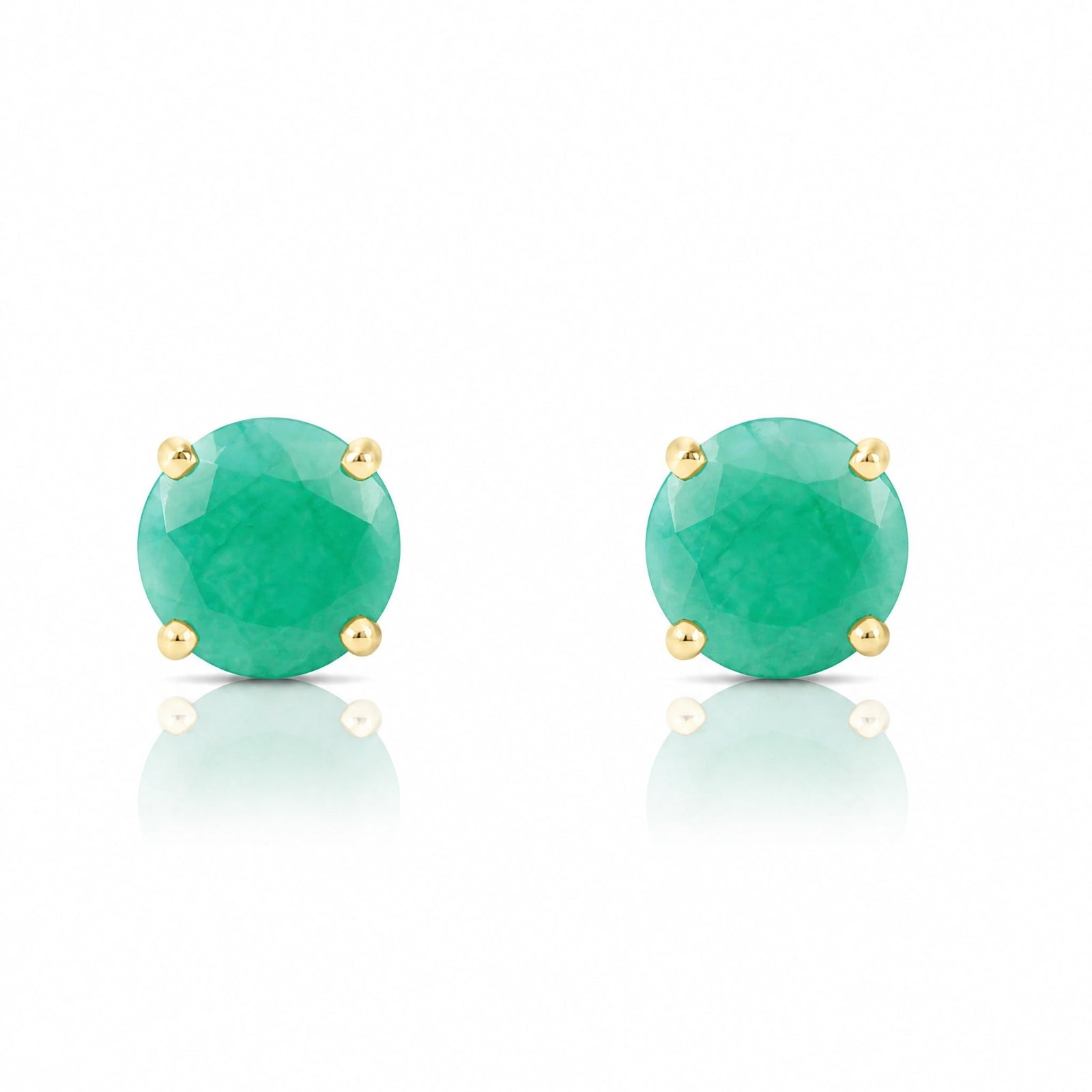 Yellow Gold Petal Earrings Emerald 10K — Luna